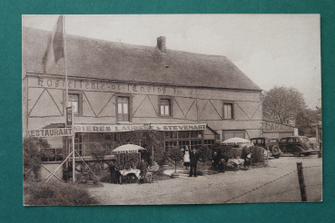 Postcard PC Baronville 1920-1940 Hostellerie Hotel Hostel de L Enclos cars Belgium Belgie